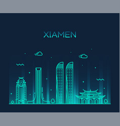 Xiamen Skyline China Linear Style City