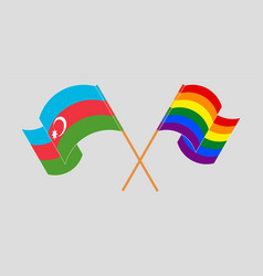 Crossed Flags Of Azerbaijan And Lgbtq