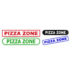 Pizza Zone Rectangle Stamp Seals With Unclean