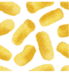 Sweet Corn Sticks Seamless Pattern On White