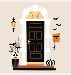 Halloween Design Entrance Door Decorated