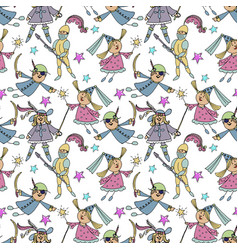 Hand Drawn Seamless Pattern With Children