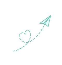 Paper Airplane With Trail In Form Of Heart