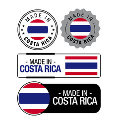 Set Of Made In Costa Rica Labels Logo