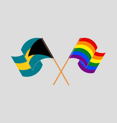 Crossed Flags Of Bahamas And Lgbtq