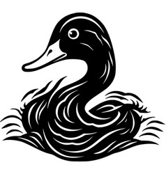 Duck - Black And White Isolated Icon