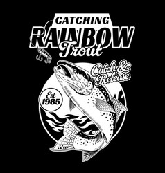 Rainbow Trout Fish Fishing Shirt Design Vintage