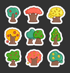 Spring Tree With Flowers And Leaves Sticker