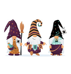 Hand Drawn Cute Gnomes In Halloween Disguise