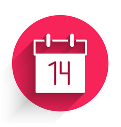 White Calendar Icon Isolated With Long Shadow