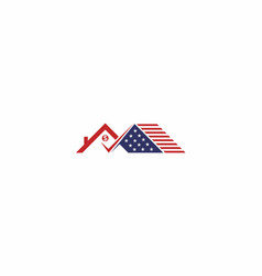 American Flag House Home Logo