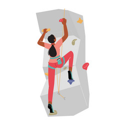 Female Character Rock Climber Climbing Wall