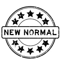 Grunge Black New Normal Word With Star Icon Round