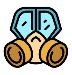 Industry Gas Mask Icon Color Outline