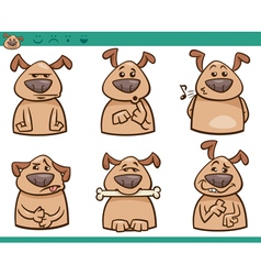 Dog Emotions Cartoon Set