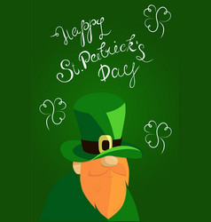 Happy St Patrick S Day Lettering With Red Beared