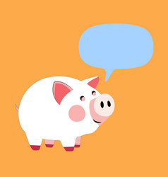 Piggy Bank With Speech Bubble Cute Cartoon