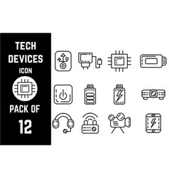 Technology Or Tech Icon Pack Bundle Lineart