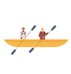 Tourists Couple Kayaking