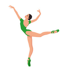 Charming Ballerina In Green Leotard