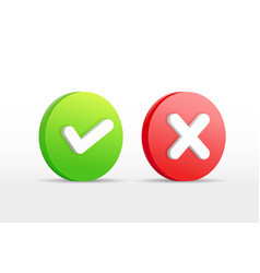 Correct And Wrong Check Marks Symbol Icon 3d