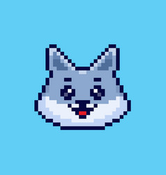 Pixel Art Wolf Head Character Game Asset Design