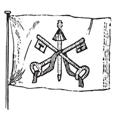 Flag Of The Papal States 1881 Vintage