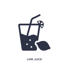 Lime Juice Icon On White Background Simple