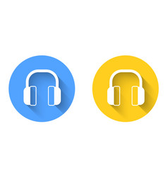 White Noise Canceling Headphones Icon Isolated