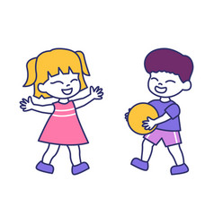 Cartoon Kid Boy And Girl