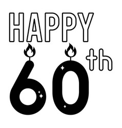 Happy Birthday 60th Doodle Solid Stickers