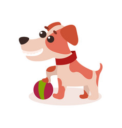 Jack Russell Terrier Character Playing With Ball