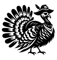 Pirate Turkey In Black And White Art