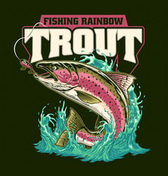 Rainbow Trout Fish Shirt Design Vintage