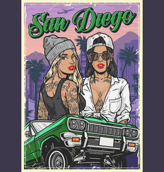 San Diego Girls Poster Colorful