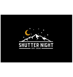 Shutter Lens Aperture Crescent Mountain Logo