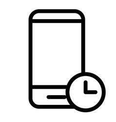 Smartphone Wait Icon Line Isolated On White