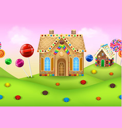 Sweet Candyland With Gingerbread House