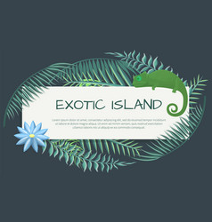 Welcome To Exotic Island Banner With Hand Written