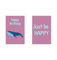 Birthday Greeting Cards With Whale Happy