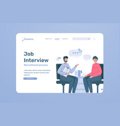 Job Interview Recruitment Process On Landing Page