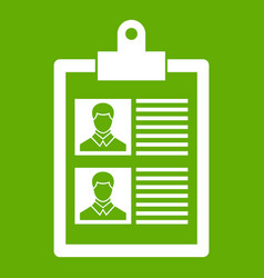 Resume Of Two Candidates Icon Green