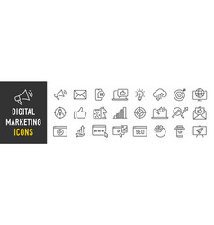 Digital Marketing Web Icon In Line Style Social