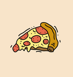 Hand Drawing Of Pizza Slice Design