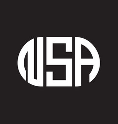 Nsa Letter Logo Design On Black Background