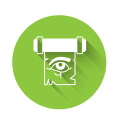 White Eye Of Horus On Papyrus Scroll Icon Isolated