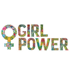 Words Girl Power With Symbol Of Venus Is A Female