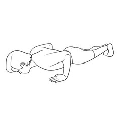 Young Man Doing Push Ups Sketch