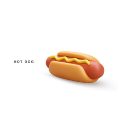 3d Realistic Hot Dog On White Background