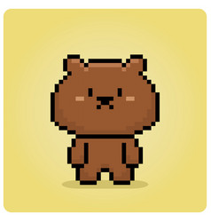 8 Bit Pixel Brown Bear Pixel Animal For Game